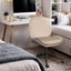 Office Desk Chair - Velvet Armless Swivel Study Seat Ovoid Pale Khaki Carousel 7