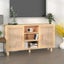 Sideboard Brown 105x30x60 Cm Solid Wood Pine and Natural Rattan Taplao Carousel 1