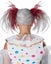 Glow in the Dark Punk Red and Grey Pigtails Wig Carousel 5