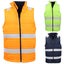 Hi Vis Puffer Workwear Vest Zip Up w Reflective Tape Quilted Puffy Tradie Jac... Carousel 2