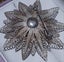Antique Art Deco period sterling silver filigree starburst brooch Carousel 7