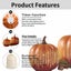 2 Pack LED Glass Pumpkins Flicker Night Light Halloween Decor Carousel 2