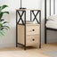 vidaXL Bedside Cabinet Sonoma Oak 34x35.5x70 cm Engineered Wood Carousel 1