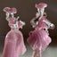 Vintage Pair of Murano Glass Carnival Dancing Figurines – Pink & Gold Fleck Carousel 7