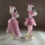 Vintage Pair of Murano Glass Carnival Dancing Figurines – Pink & Gold Fleck Carousel 2