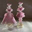 Vintage Pair of Murano Glass Carnival Dancing Figurines – Pink & Gold Fleck Carousel 4