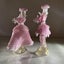 Vintage Pair of Murano Glass Carnival Dancing Figurines – Pink & Gold Fleck Carousel 3