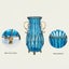 SOGA 51cm Blue Glass Tall Floor Vase with 12pcs Artificial Fake Flower Set Carousel 4