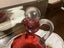 Victorian cranberry glass handblown decanter with original stopper Carousel 10