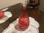 Victorian cranberry glass handblown decanter with original stopper Carousel 11