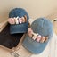 Elosung Whimsical Plush Bunny Row Denim Baseball Cap Adjustable Sun Protection B Carousel 3