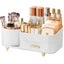 Elosung White Rotating Makeup Organizer Box Multi Compartment Cosmetic Storage Carousel 1