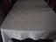 very large white patterned scalloped edged damask linen tablecloth Carousel 2
