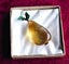 JEWELLERS ESTATE MUSEUM KAURI AMBER PEAR SHAPE WITH GREEN ENAMEL SILVER LEAVES Carousel 3