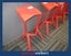 PR6223 Red Polypropylene Barstool Carousel 1