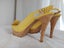 Leather Yellow Heels, Sz 7.5/38.5 Carousel 7