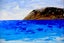 ART painting Landscape Oil New original Ocean Poppy 20x20cm Carousel 11