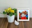 ART painting Flora & fauna Oil New original Cat with poppies 20x20cm Carousel 11