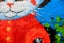 ART painting Flora & fauna Oil New original Cat with poppies 20x20cm Carousel 9