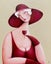 LADY IN RED. Original painting by Nick Fedaeff Carousel 1