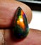 $1RE 3.38CT Buy Now $1850 FLASHING HUGE PEAR RAINBOW 100% NATURAL BLACK OPAL Carousel 3