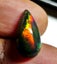 $1RE 3.38CT Buy Now $1850 FLASHING HUGE PEAR RAINBOW 100% NATURAL BLACK OPAL Carousel 6