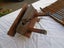Antique Mathieson Brass and Wood Plough Plane and Various Blades Carousel 5