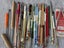 KNITTING Needles, 21 Pairs, good and bad. Shorter than 26cm. From Sz 6 to Sz 12 Carousel 1