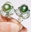 Peacock Green TAHITIAN Pearl Omega Back Heart Earring Carousel 8