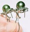 Peacock Green TAHITIAN Pearl Omega Back Heart Earring Carousel 9