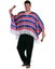 Mexican Red and Blue Poncho Mens Costume Carousel 1