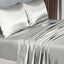 Satin Sheet Set 4 Piece Fitted Flat Sheet Pillowcases - King - Silver Carousel 7