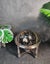 Black Onyx & Gemstone Globe with Compass & Silver-toned Stand. Carousel 1