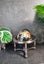 Black Onyx & Gemstone Globe with Compass & Silver-toned Stand. Carousel 6
