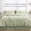 Dreamaker Linen Cotton Duvet Cover Set Sage - Queen Bed Carousel 2