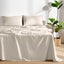 Dreamaker Linen Cotton Sheet Set Oatmeal - Queen Bed Carousel 1
