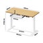 120Cm Electric Standing Desk With Drawer Height Adjustable White & Oak Carousel 10