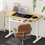 140Cm Electric Standing Desk With Drawer Height Adjustable White & Oak Carousel 1