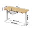 150Cm Electric Standing Desk With Drawer Height Adjustable White Oak Carousel 3