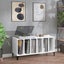 Record Cabinet White 100X38X48 Cm Engineered Wood Ntokno Carousel 1