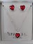 Beautiful red love heart necklace and earrings set Carousel 2