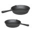 Toque 2Pcs Cast Iron Frying Pan Set Non Stick Skillet BBQ Cookware 21cm /27cm Carousel 1