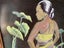 ISLAND WOMAN RETRO ART WORK IN ORIGINAL BEVELLED WOODEN FRAME Carousel 5