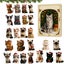 Christmas Countdown Advent Calendar 24 Days Acrylic Cute Kitten Tree Pendant Carousel 2