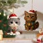 Christmas Countdown Advent Calendar 24 Days Acrylic Cute Kitten Tree Pendant Carousel 10