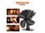 4 Blade Heat Powered Stove Fan Black Fireplace Fan Komin Log Wood Burner Eco Carousel 4