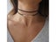 Simple Geometric Double Layers Chokers Necklaces Punk Hollow Black Leather Carousel 3