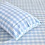 Dreamaker Lola Washed Cotton Yarn Dyed Gingham Standard Pillowcase Sky Twin Pack Carousel 3