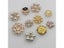 Mixed Size Rhinestone Pearl Buttons Wedding Decoration DIY Flatback Gold Carousel 6