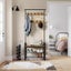 4-in-1 Hall Tree Coat Rack with Shoe Bench and Storage Shelves Carousel 5